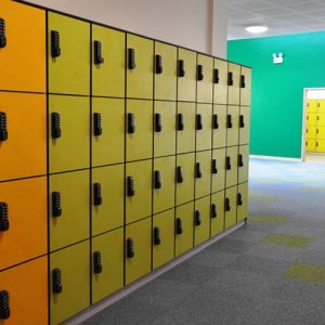 row of lockers