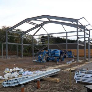 school sports hall under construction