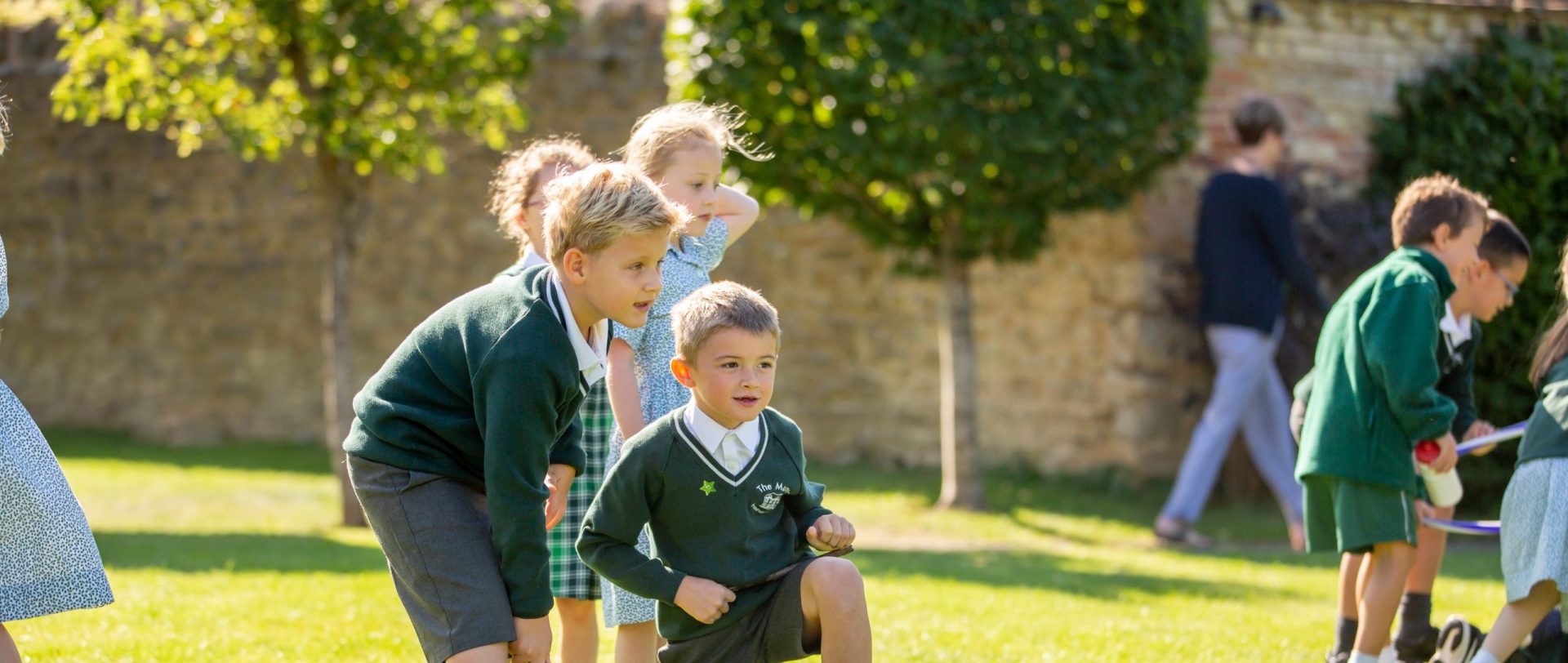 Children playing in the fields
