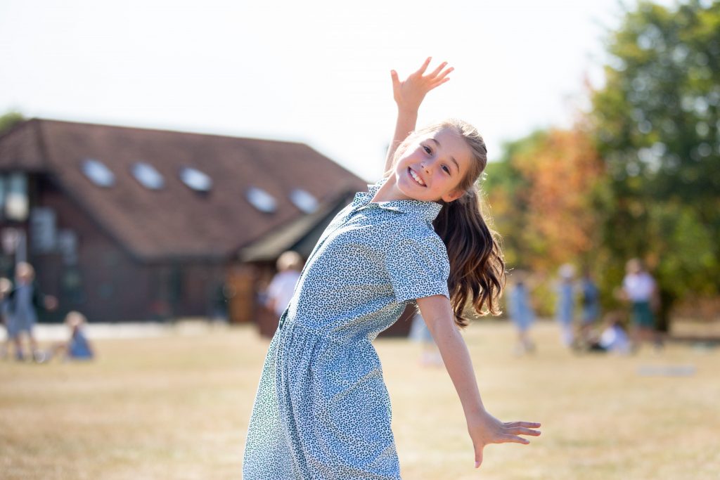 happy school girl at Manor Prep