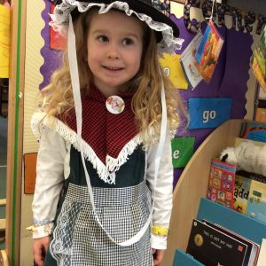 girl dressed as old Welsh girl