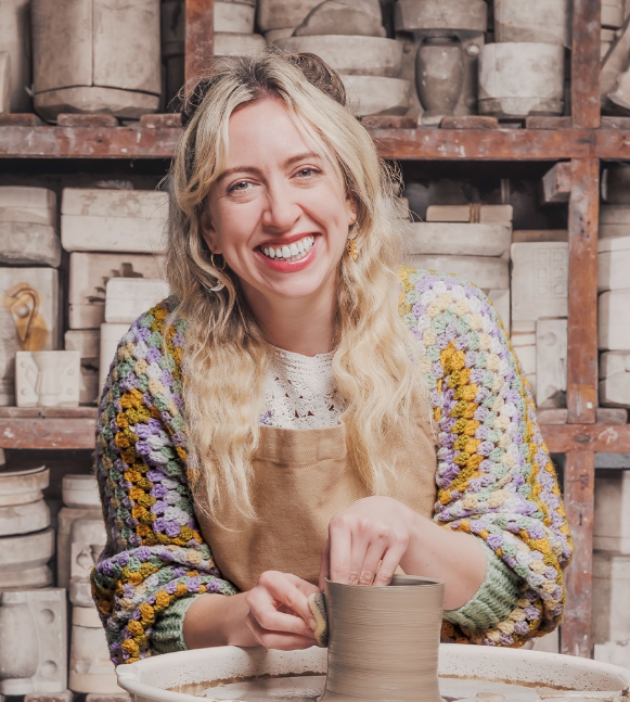 Kayleigh Scotcher creating a ceramic for the Great Pottery Throwdown